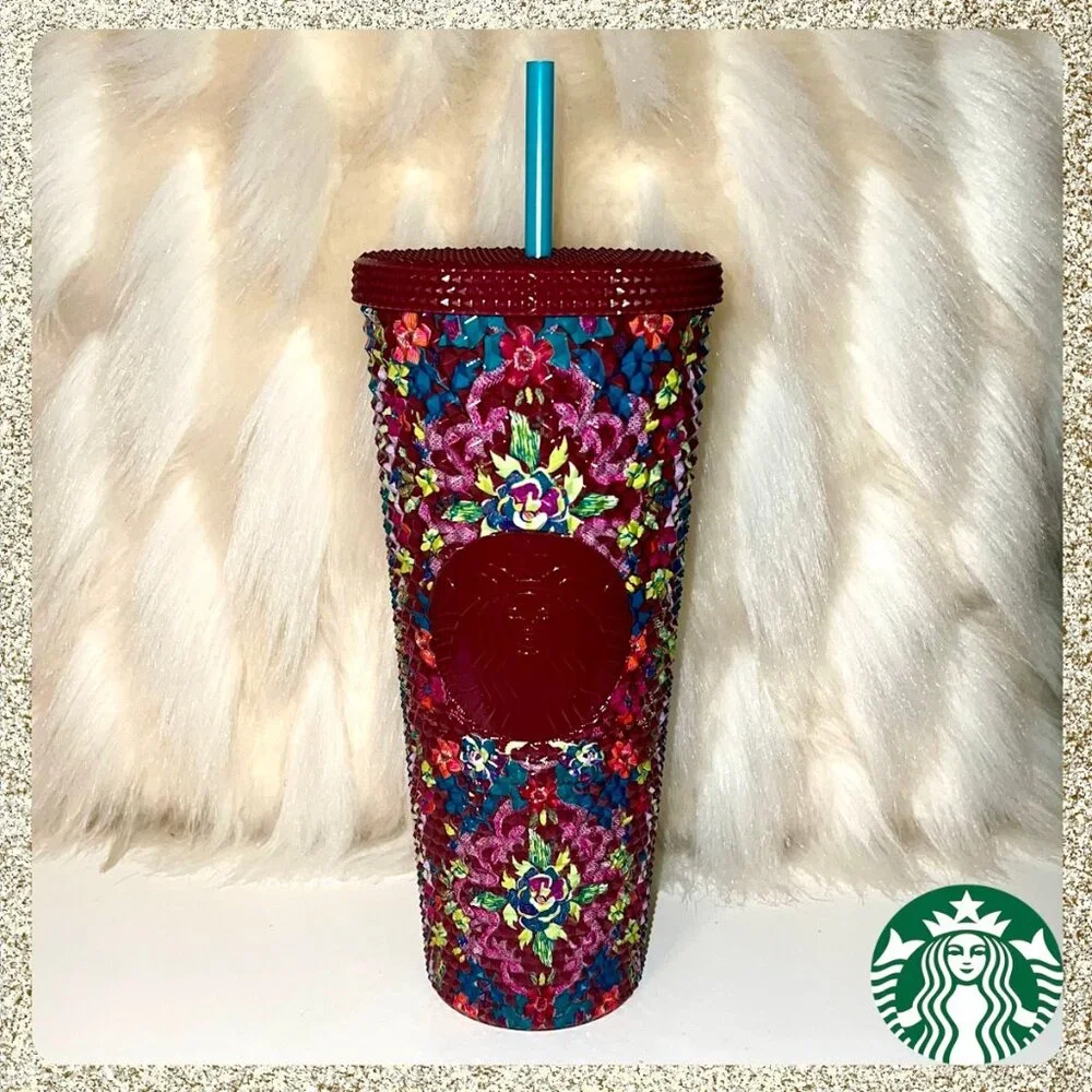 π NWT Starbucks 2025 Fall Floral Studded Venti 24oz Cold Cup Tumbler - Picture 1 of 5